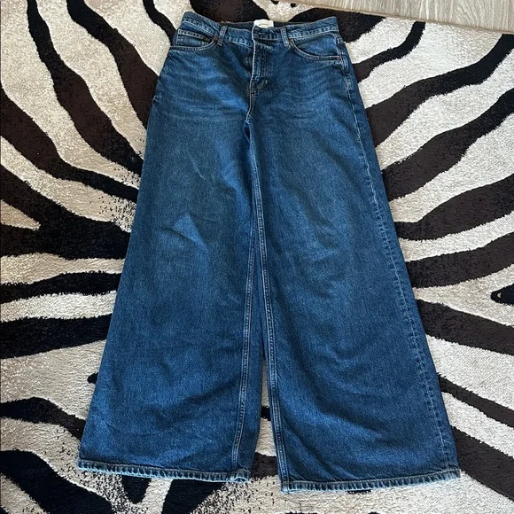 Reformation Eden Mid Rise Wide Leg Jeans Blue - Size 28 - Picture 2 of 3